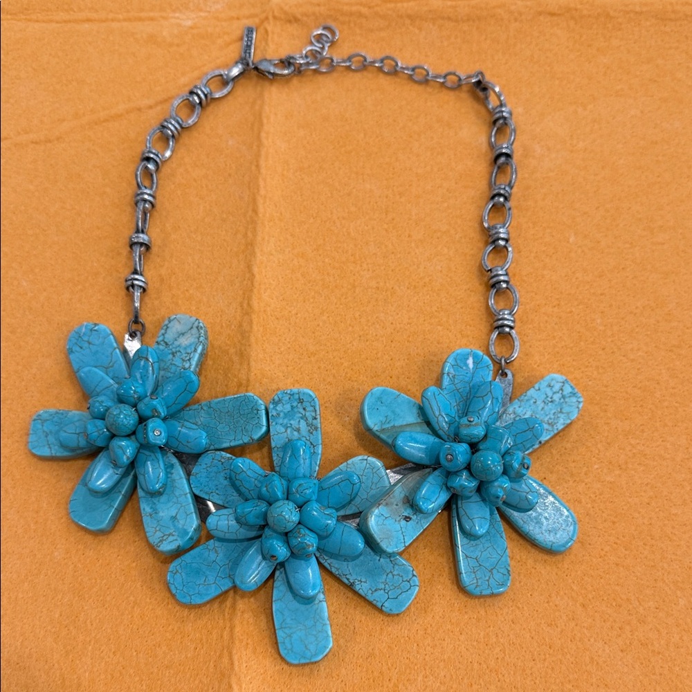 Chico’s Collectible Turquoise Floral Necklace